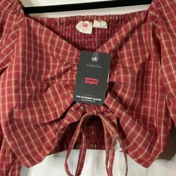 LEVIS DEVIN BLOUSE RED SIZE XS - Picture 6 of 9